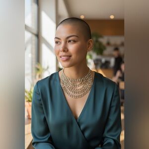 statement Gold Multi-Layer Rhinestone Choker Necklace